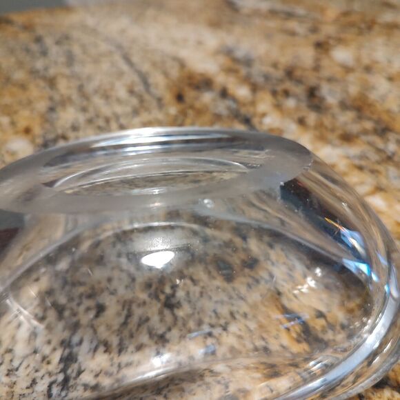 VTG Signed Val St. Lambert France Wave Crystal Clear Ashtray Trinket Dish - Picture 10 of 15